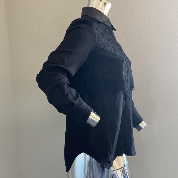 Prabal Gurung Faux Leather & Lace Blouse - Picture 5 of 8